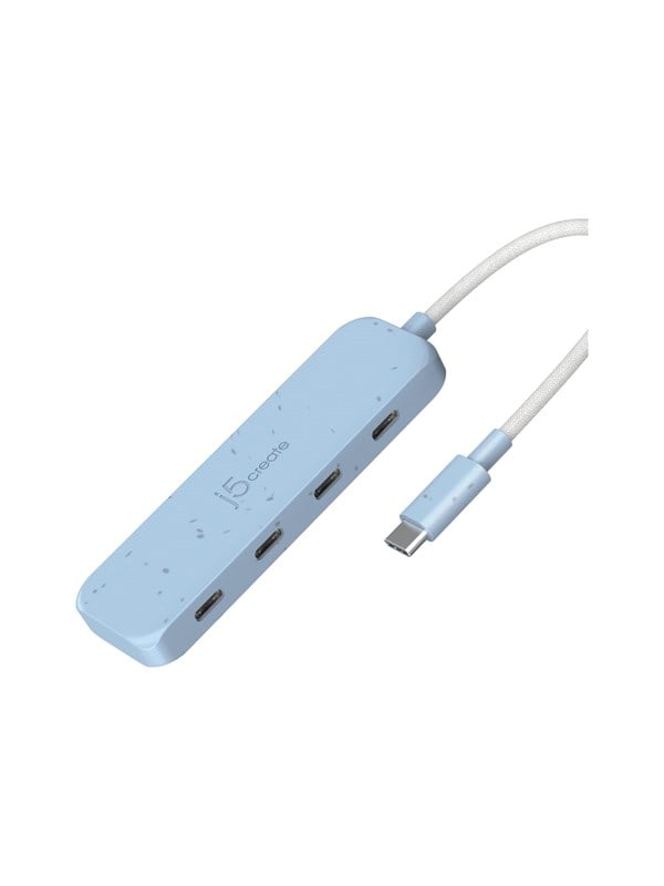j5create JCH345EC - hub - USB-C - 4 ports USB-Hubs - USB 3.2 - 4 - Blau