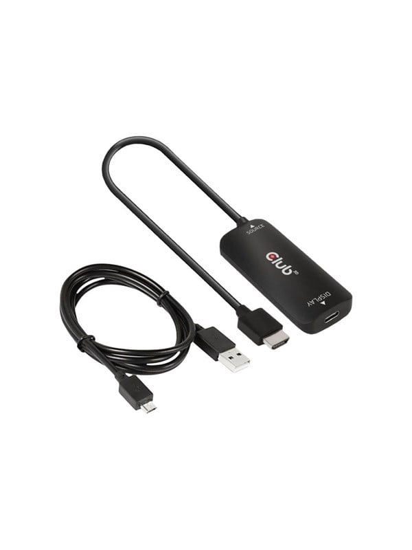 CLUB3D HDMI + Micro USB to USB Type-C 4K120Hz or 8K30Hz M/F Active Adapter