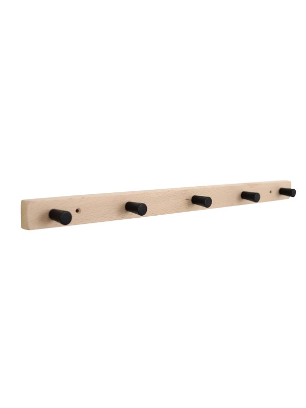 Home>it coat rack with 5 hooks 50 cm natural/black hook beech