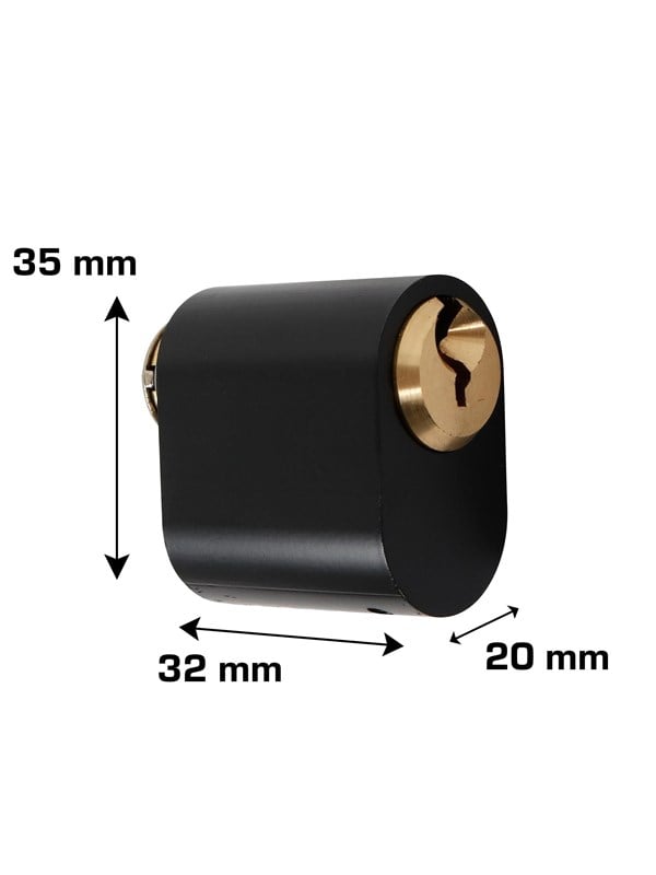 Home>it oval cylinder matt black with 7 pins with 3 keys (1 pc.)