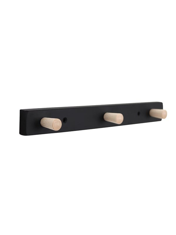 Home>it coat rack with 3 hooks 28 cm black/natural hook beech