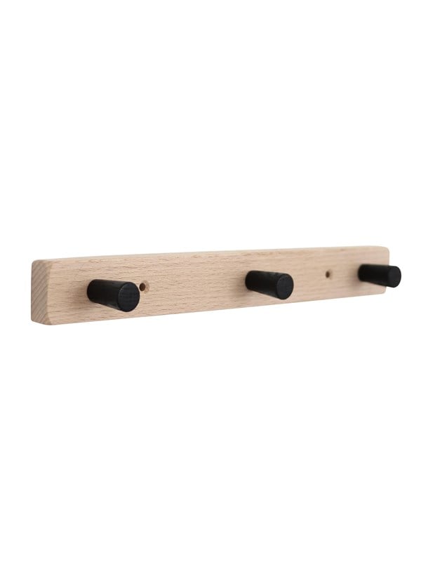 Home>it coat rack with 3 hooks 28 cm natural/black hook beech