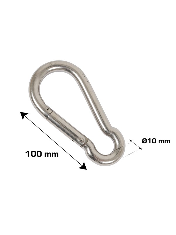 Home>it fireman's snap hook Ø10 x 100 mm stainless steel 2 pcs.