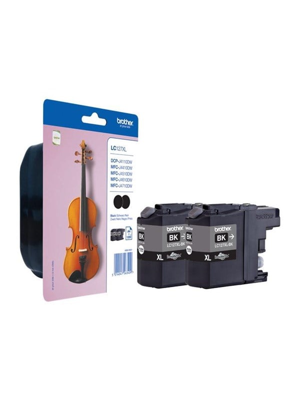 Brother Druckerpatrone LC127XLBKBP2 (kompatibel zu brother LC-127XLBK), schwarz, ca. 2x 1200 Seiten 5014047563409 Brother