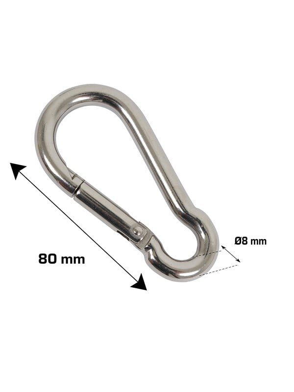 Home>it fireman's carabiner Ø8 x 80 mm stainless steel 2 pcs.
