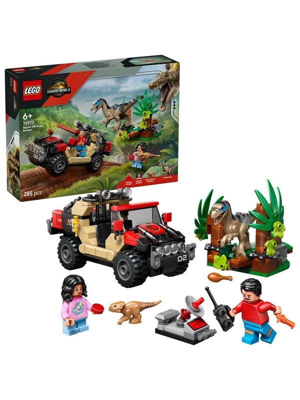 LEGO Jurassic World 76972 Raptor Verfolgungsjagd mit dem Gelndewagen