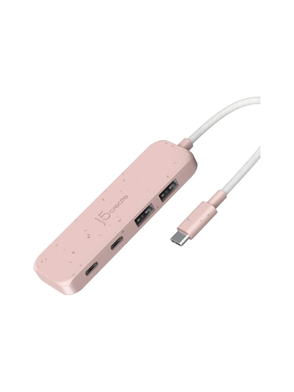 j5create JCH342ER - hub - eco-friendly USB-C - 4 ports USB-Hubs - 4 - Pink