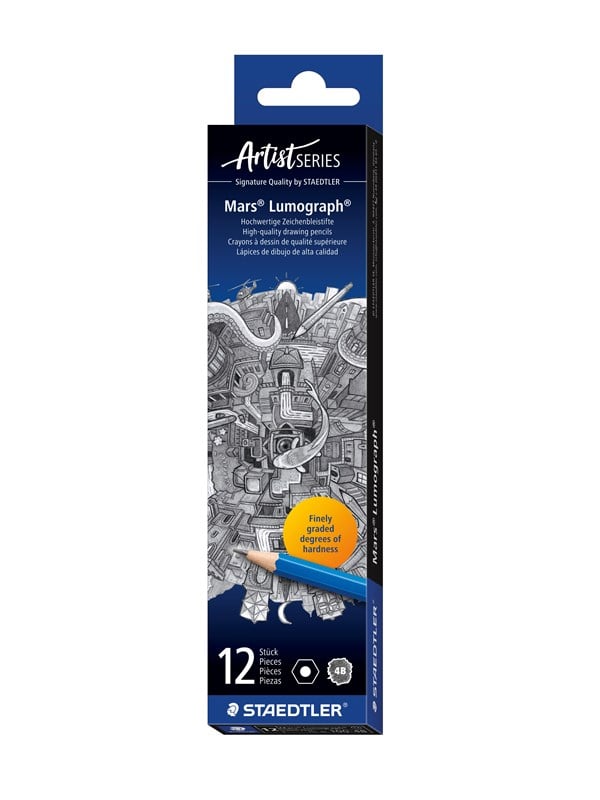 Staedtler Bleistift-Set Mars Lumograph, 100-4B, Härte 4B, 2,5mm, blau 4007817104774 Staedtler 12 Stück