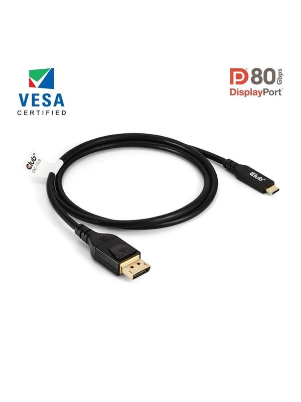 CLUB3D USB TYPE-C TO DISPLAYPORT DP80 BIDIRECTIONAL VESA CERTIFIED CABLE 1M/3.28 FT - Kabel - Digital/Daten USB Kabel