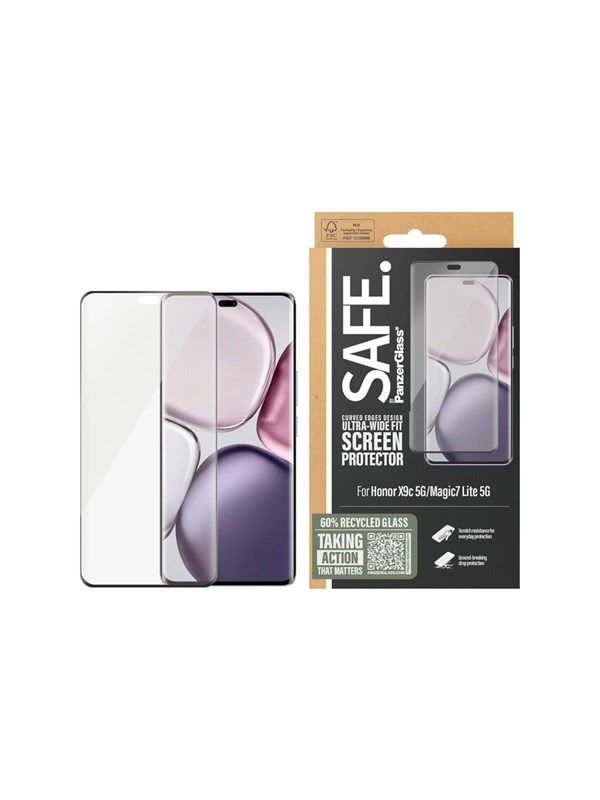 PanzerGlass SAFE. by - screen protector for mobile phone - ultra-wide fit curved edges