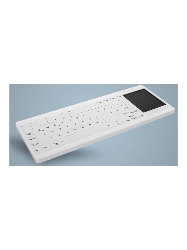 Cherry Active Key AK-C4412F - keyboard - medical mini - with touchpad - QWERTY - Pan Nordic - white Input Device - Tastaturen - Nordisch - Weiss