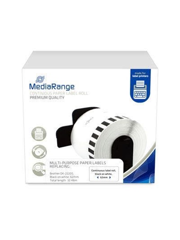 MediaRange - labels - 1 rolls - Roll 62 cm x 3048 m alternative for Brother DK-22205