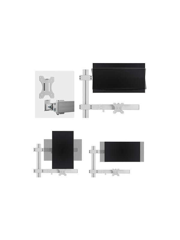 StarTechcom Six-Monitor Desk Mount w Crossbar Up To 32 Screens176lb mounting kit - for 6 LCD displays - column dual - white