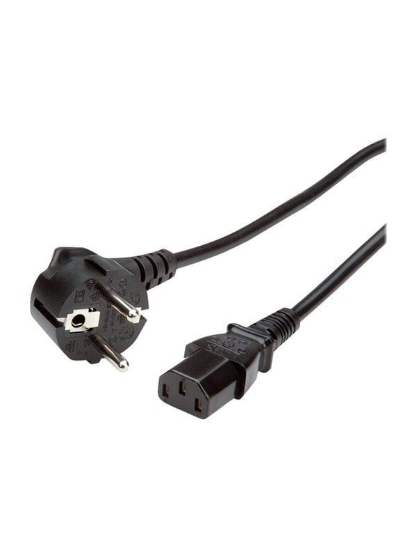 VALUE - Stromkabel - IEC 60320 C13 zu CEE 7 7 (M) - Wechselstrom 250 V - 18 m - 90° Stecker