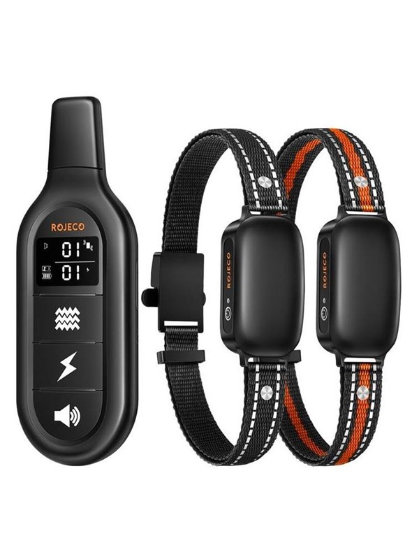 Rojeco 1000m Dog Training Collar Set PD521 with 2 Collars Black