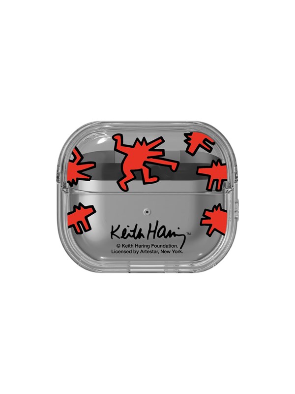 8800240237325 - Galaxy Buds3   Buds3 Pro - Keith Haring Slickback Clear Case - Red