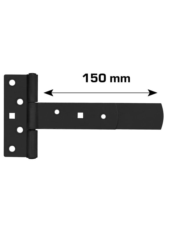 Home>it T-hinge matt black 150 x 30 mm zinc-coated carbon steel