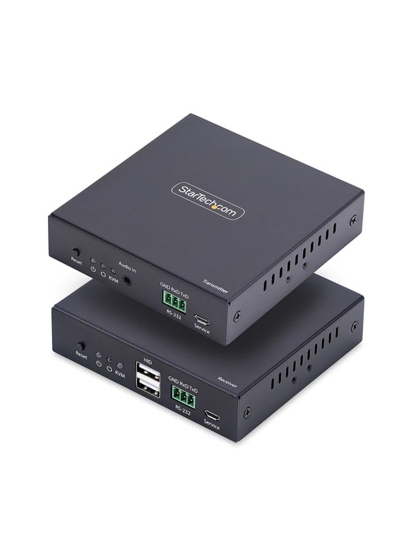 StarTechcom HDMI KVM Extender Over IP Network 4K 60Hz Driverless HDMI and USB Over EthernetCAT6 AVoIP Transmitter and Receiver Kit Includes Mounting Kits