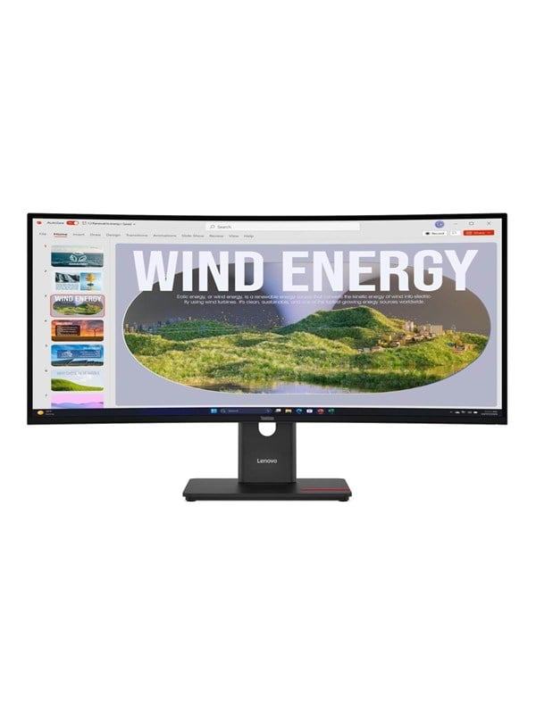 Image of 34" Lenovo ThinkVision T34WD-40 - 3440x1440 (UWQHD) - 120Hz - VA - 100W USB-C