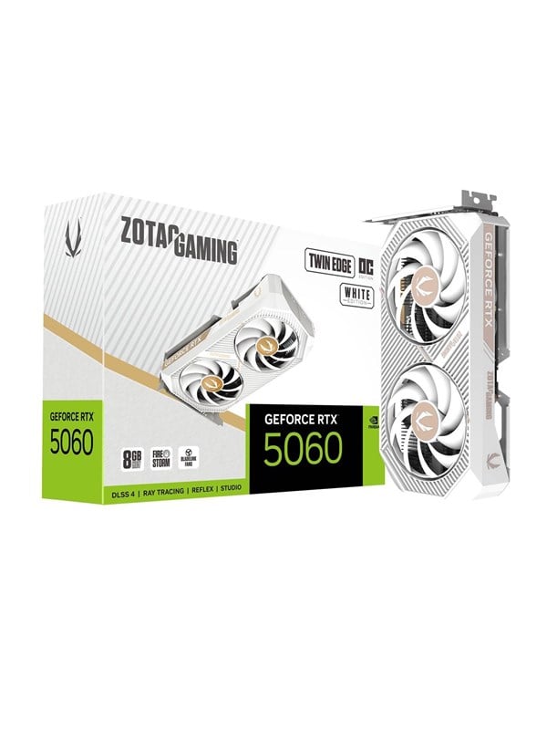 Image of ZOTAC GAMING GeForce RTX 5060 Twin Edge OC White Edition 8GB GDDR7 Grafikkarte 3x DP, 1x HDMI