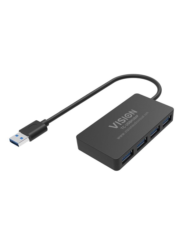 Vision - hub - 4 ports USB-Hubs - USB 3.2 - 4 - Schwarz