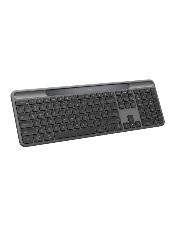 Logitech K980 Signature Slim Solar+ Wireless - Tastaturen - Dänisch/Norwegisch/Schwedisch/Finnisch - Grau