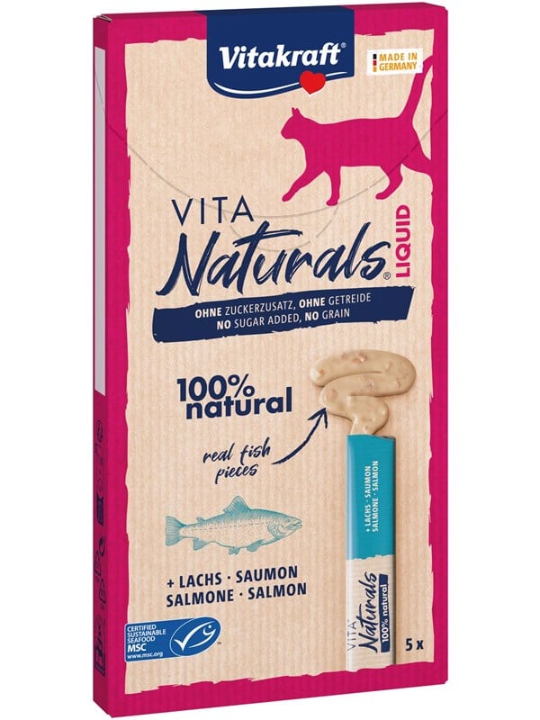 Vitakraft Vita Naturals Liquid Snack Lachs 5-Pack x 15g