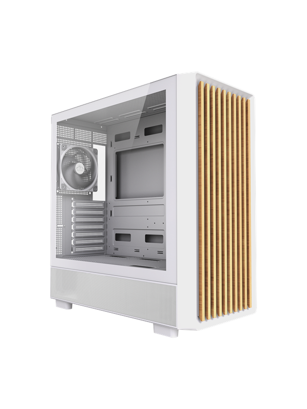 DUTZO C740 Airflow Wood - Gehäuse - Miditower - Weiß