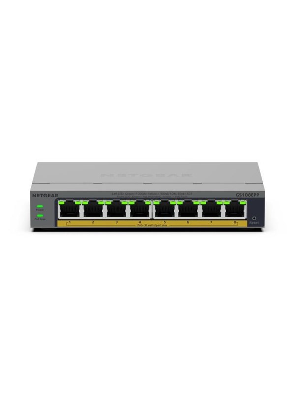 Netgear Gs108epp 8-Port-Gigabit-Ethernet-Hochleistungs-Poe + Smart Managed Plus-Switch, Poe Budget 123 W, Lüfterlos, Metallgehäuse Gs108epp-100Eus - Image 6