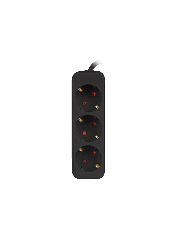 Steckdosenleiste Lanberg PS0-03F-0150-BK 3 Steckplätze mit Kinderschutz schwarz