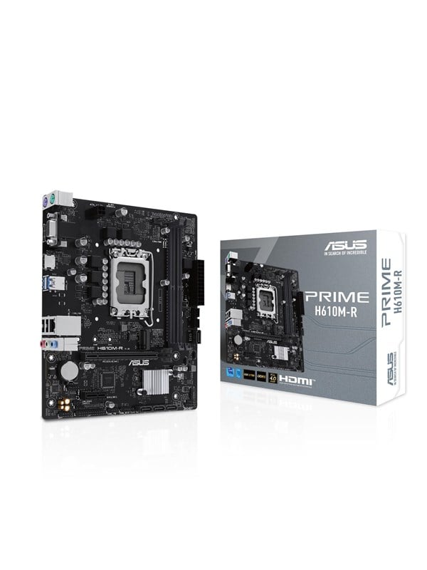 ASUS PRIME H610M-R-SI Mainboard - Intel H610 - Intel LGA1700 - DDR5 RAM - Micro-ATX