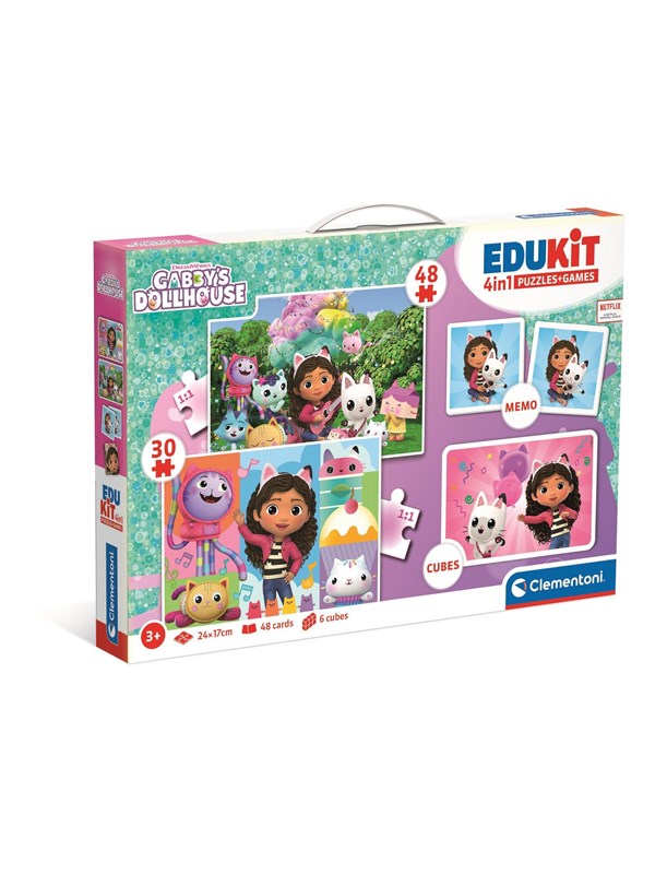 Clementoni Gabby's Dollhouse Edukit 4in1 Puzzles and Games 3D Puzzle