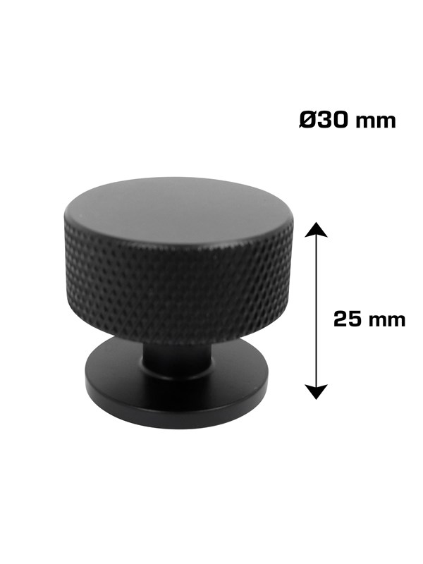 Home>it Knurled Furniture Knob Matte Black Set of 2