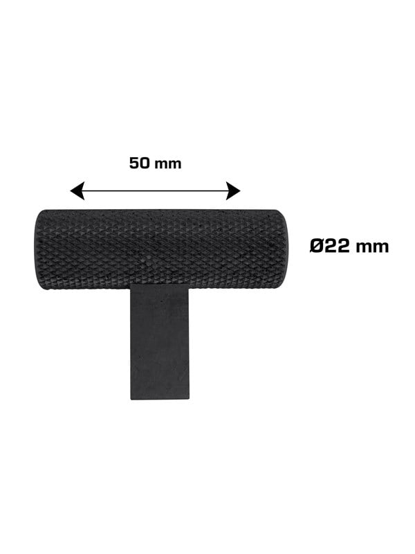 Home>it Knurled T-Bar Furniture Knob Matte Black Set of 2