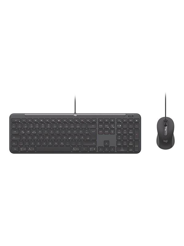 Logitech Signature Slim Wired Combo MK620 for Business - Tastatur & Maus Set - Deutsch - Grau