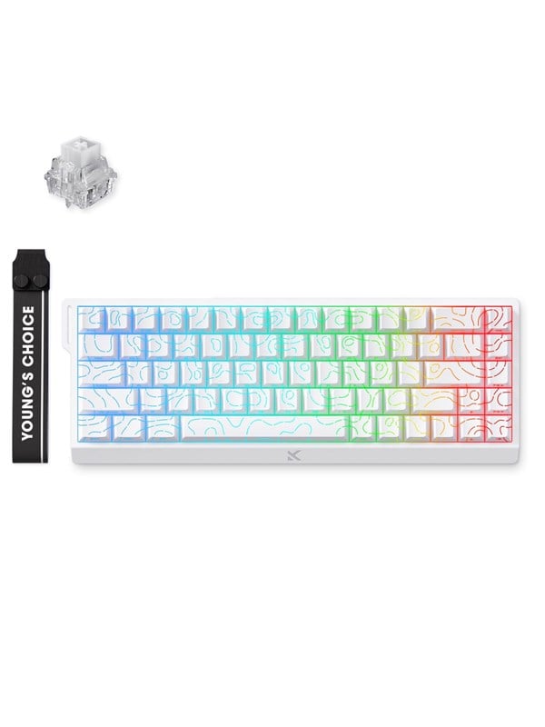 MCHOSE Ace 68 Ice Rhino Magnetic Hall Effect - Gaming Tastaturen - ohne Numpad - Englisch (US) - Weiss