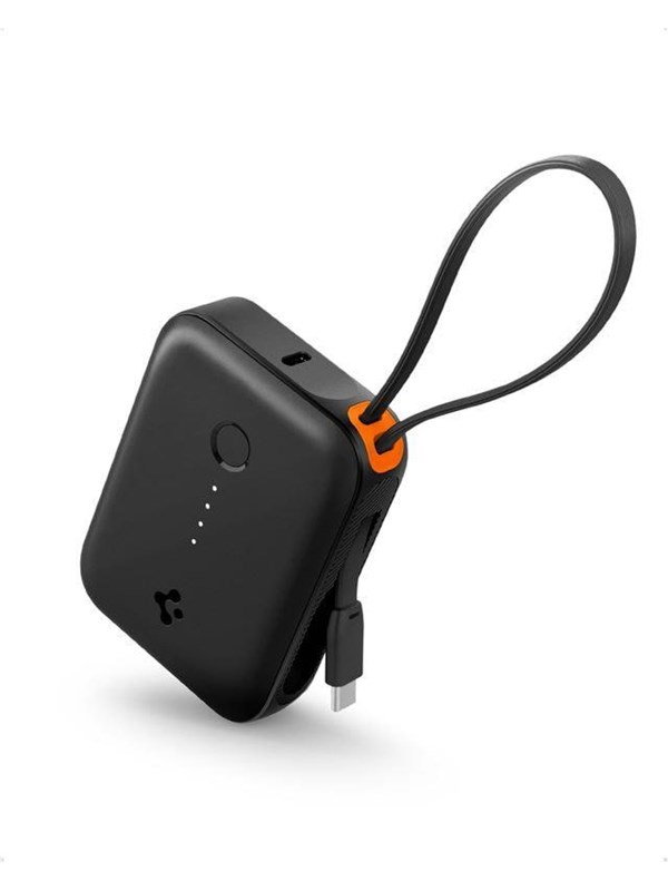 Spigen Essential 10 -000 mAh 30W Power Bank (Built in Cable) - black EA3010BT - 10000 mAh