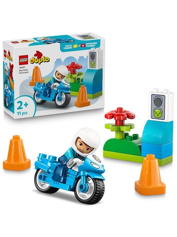 Lego Unisex Kinder Multicolore Bauklötze Polizei Motorrad Blau Duplo - Bild 18