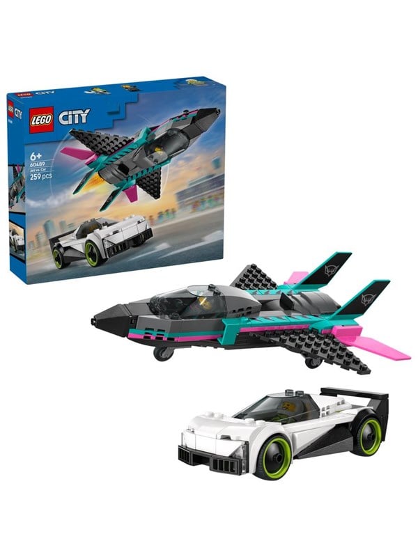 Image of LEGO City 60489 Düsenflieger vs. Rennauto