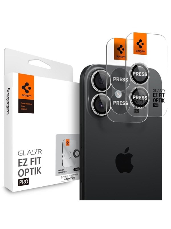 Spigen Glass tR EZ Fit Optik Pro 2 Pack - silver - iPhone 17