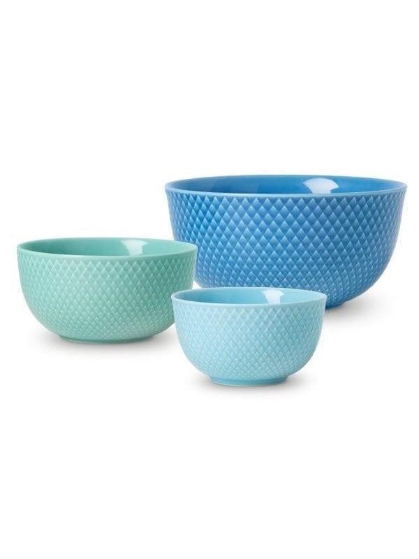 Lyngby Porceln - Rhombe Color Bowl Blue - Set of 3