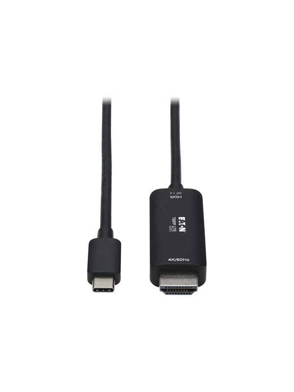 Eaton Tripp Lite Series USB C to HDMI Adapter Cable 4K 60Hz HDR HDCP 2.2 DP 1.4 Alt Mode Black 3ft