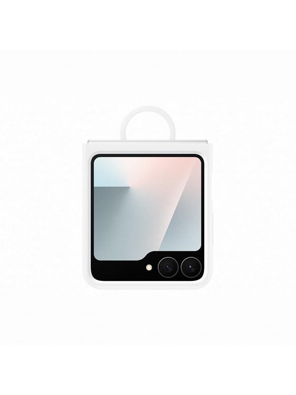 8806097503699 - Silicone Case with Ring for Galaxy Z Flip7 FE | Z Flip6 - White