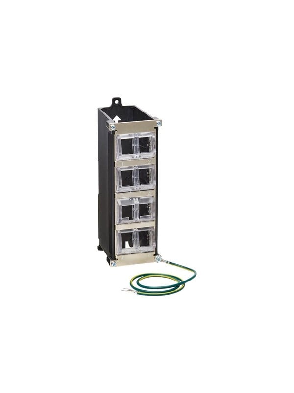 Eaton Tripp Lite Series 8-Port Metal DIN-Rail Mounting Keystone Patch Panel with Grounding Black/Silver TAA