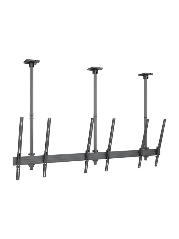 Multibrackets M Pro Series mounting kit - single side - for 3 LCD displays - black - Max 30 kg - recommended for 75"