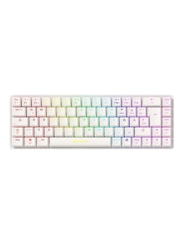 Sharkoon PureWriter W65 - keyboard - dual mode - 65 - QWERTZ - German - white Input Device - Gaming Tastatur - 65 - Deutsch - Weiss