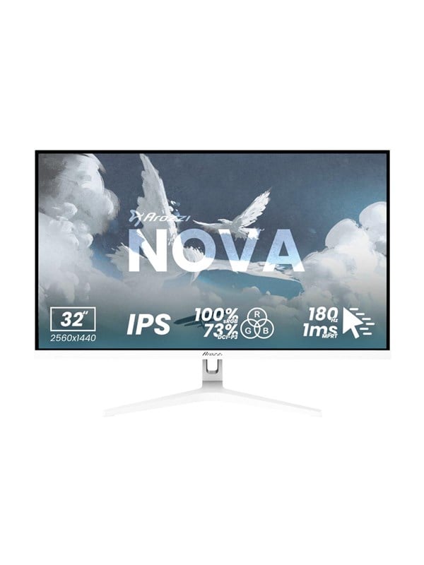 Arozzi Nova 32 Zoll Gaming Monitor 180Hz QHD Weiß | QHD 1440p, Adaptive Sync, HDR10, flimmerfrei, 100 % sRGB, PC & Konsole - Bild 4