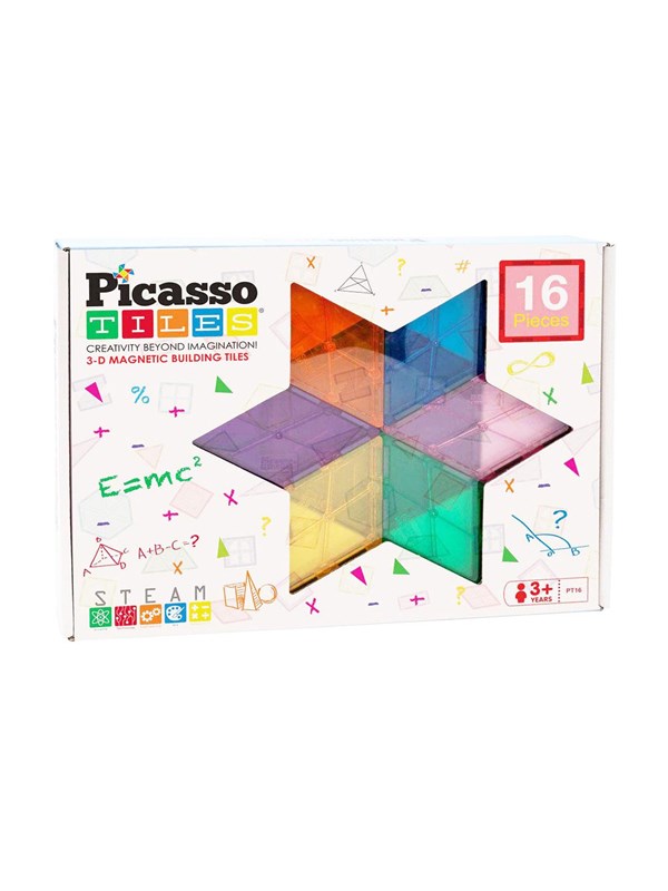 Selecta Play - PicassoTiles Geometry - Magnetic Building Tiles 16pcs.