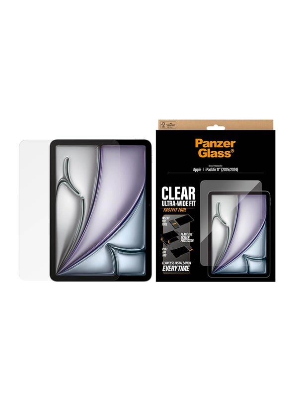 PanzerGlass Screen Protector iPad Air 11" (2024-2026) | Ultra-Wide Fit w. Fastfit tool