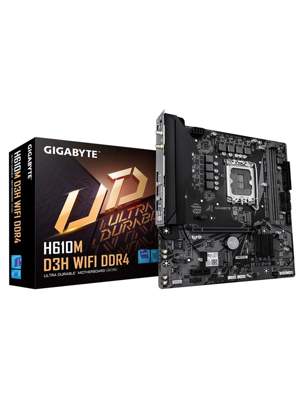 Image of GIGABYTE H610M D3H WIFI DDR4 Mainboard - Intel H610 - Intel LGA1700 - DDR4 RAM - Micro-ATX